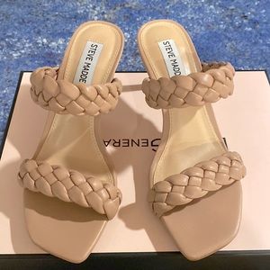 Tan high heel sandals